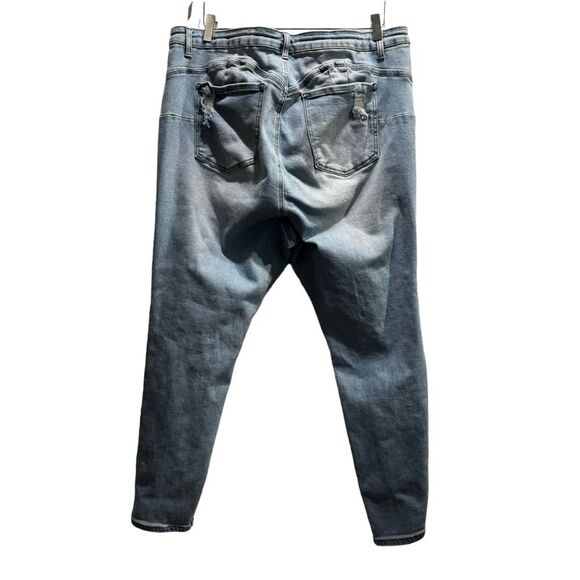 Wax Jeans Womens Plus Size 22 Butt I Love You Shaping Mid Rise Ankle Distressed - Picture 2 of 7